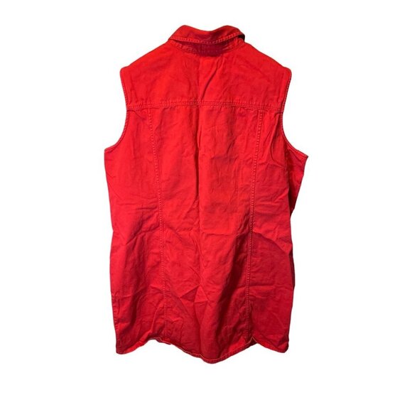 Charter Club Woman Red Button Down Collared Sleeveless Top Sz 24W - Picture 2 of 8
